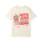 The Coffee + Jesus + A Little Bit of Chaos Graphic Tee – Ivory