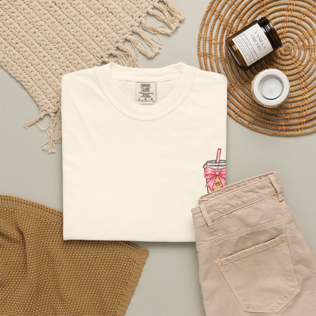 The Coffee + Jesus + A Little Bit of Chaos Graphic Tee – Ivory