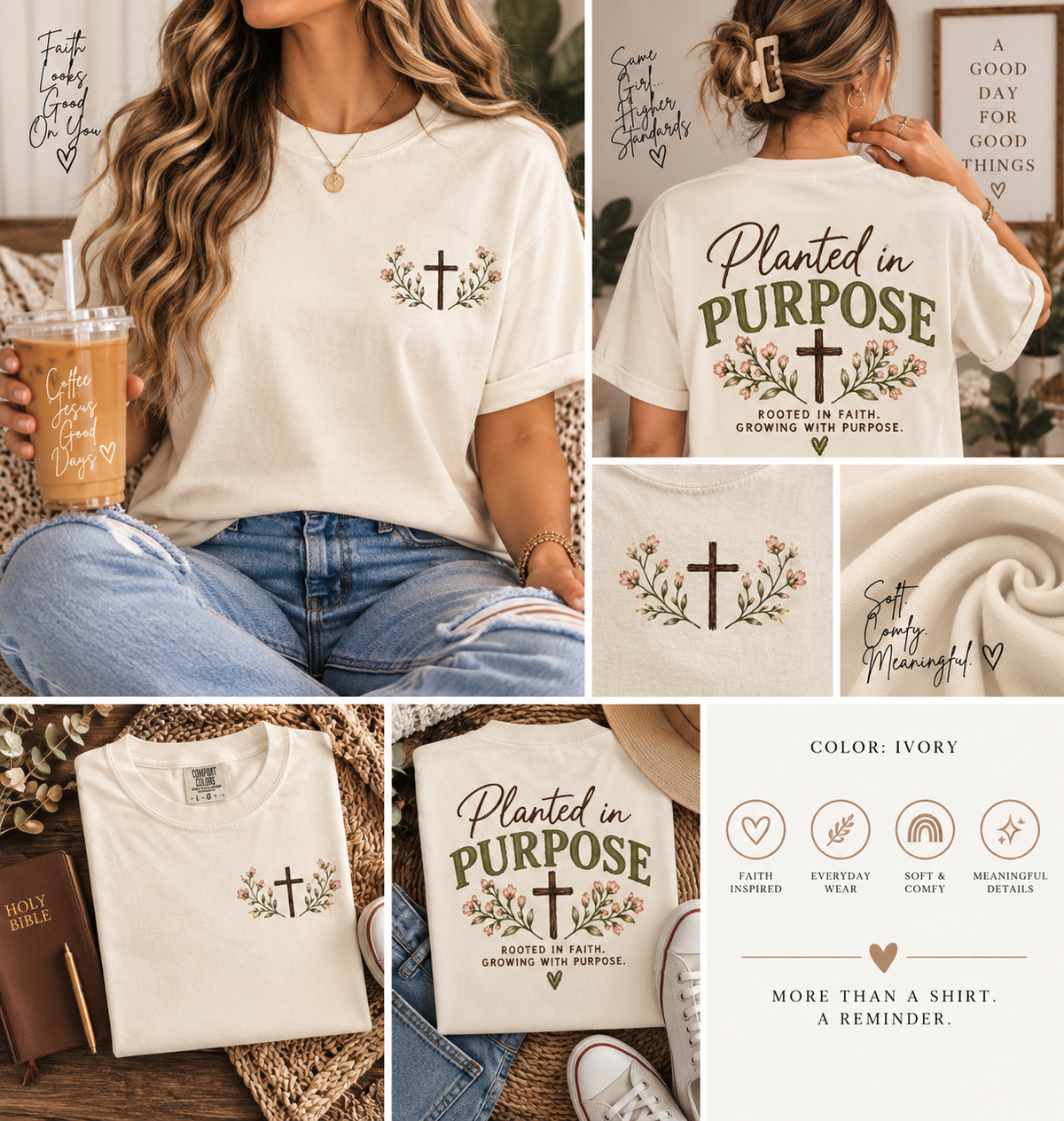 Planted in Purpose Christian Tee