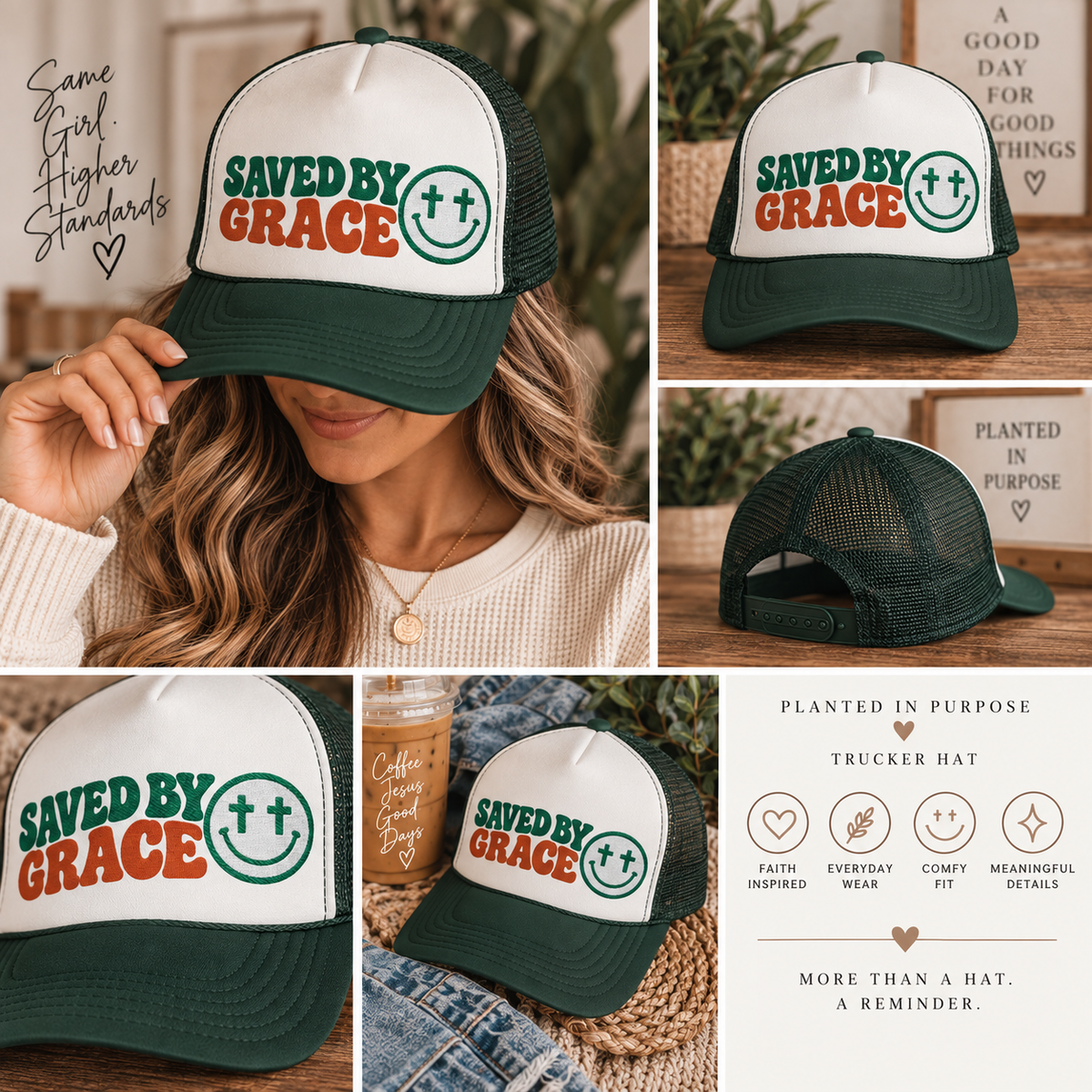 Saved by Grace Foam Trucker Hat