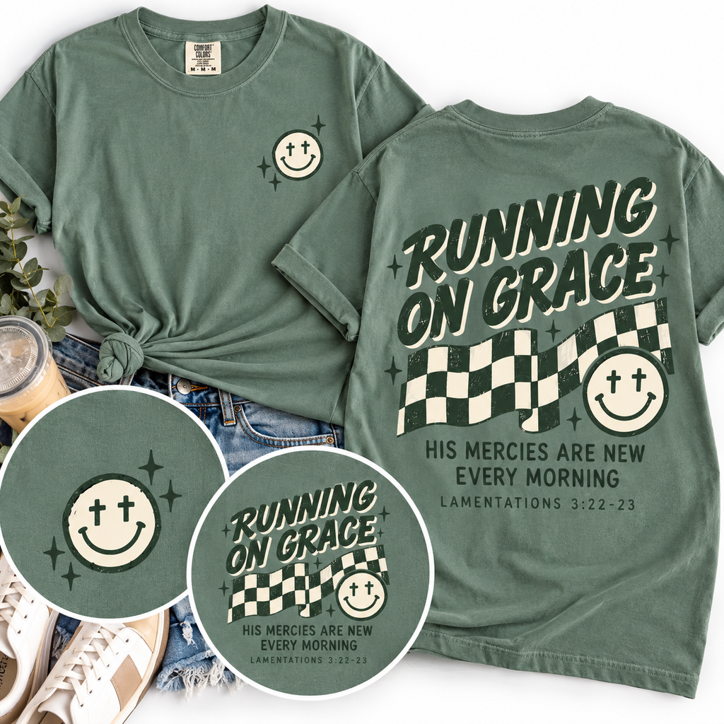 The Running on Grace Graphic Tee – Green
