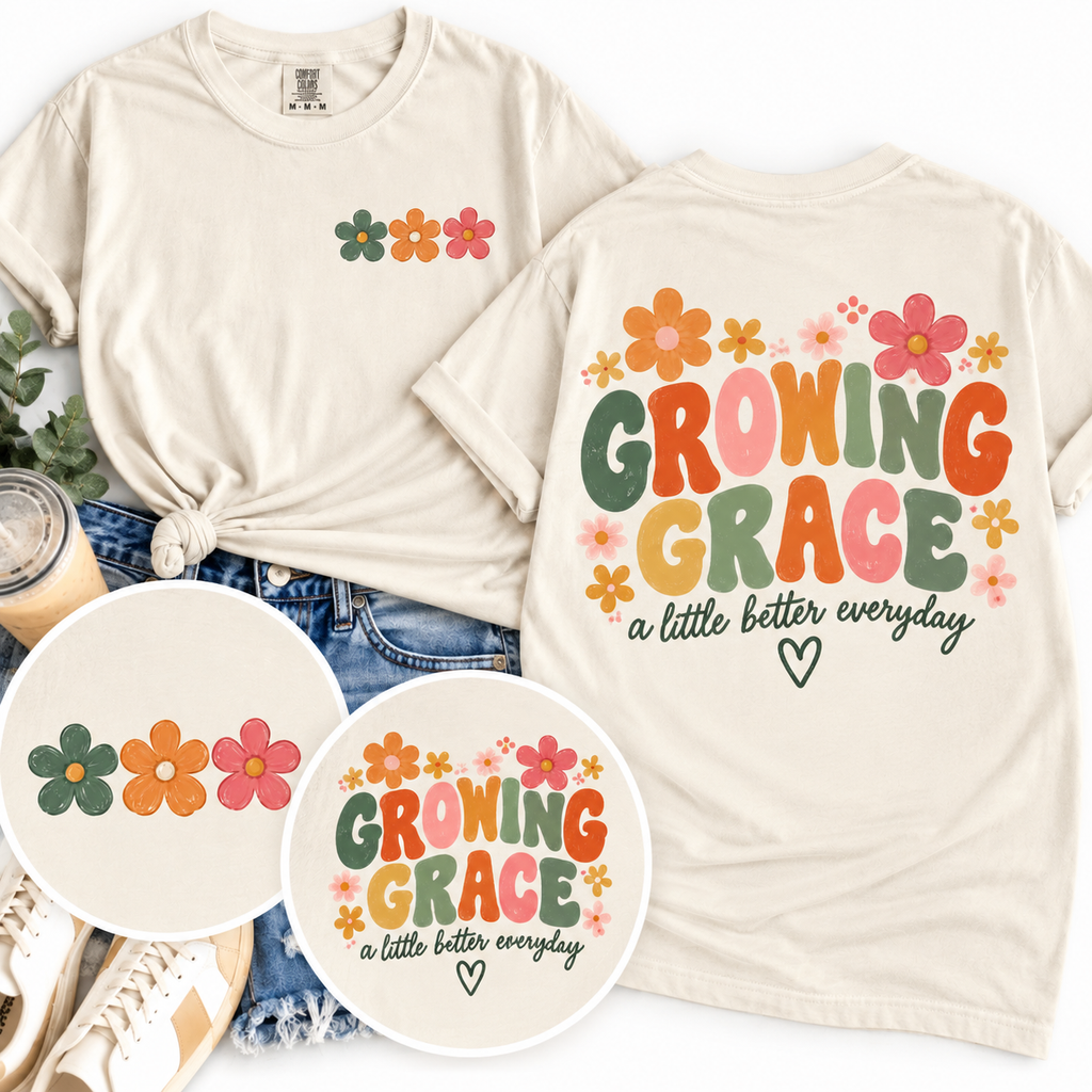 The Growing in Grace Graphic Tee – Ivory